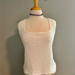 Old Navy White Rouched Tank Top